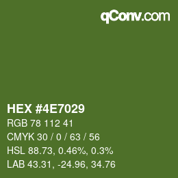 颜色代码: HEX #4E7029 | qconv.com