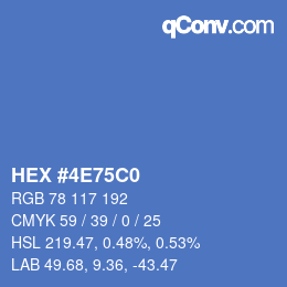 カラーコード: HEX #4E75C0 | qconv.com