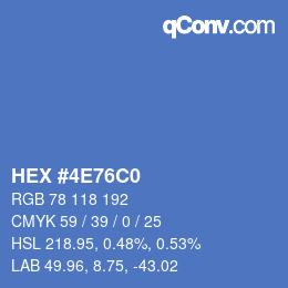 Color code: HEX #4E76C0 | qconv.com