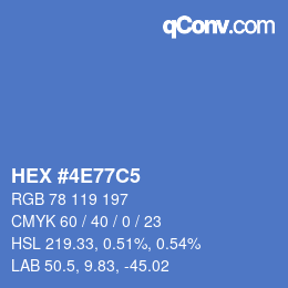 カラーコード: HEX #4E77C5 | qconv.com