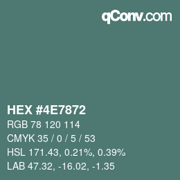 Código de color: HEX #4E7872 | qconv.com