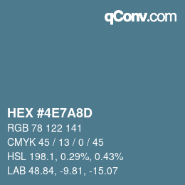 Color code: HEX #4E7A8D | qconv.com