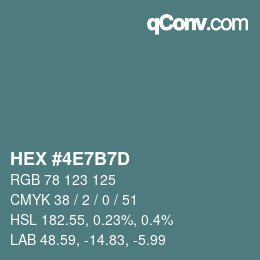 Color code: HEX #4E7B7D | qconv.com