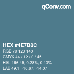 Color code: HEX #4E7B8C | qconv.com