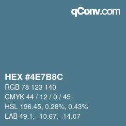 Code couleur: HEX #4E7B8C | qconv.com