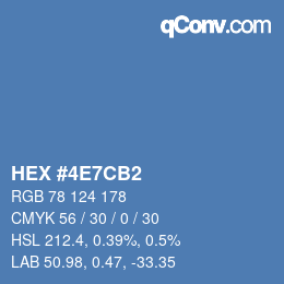 カラーコード: HEX #4E7CB2 | qconv.com