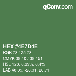 Código de color: HEX #4E7D4E | qconv.com