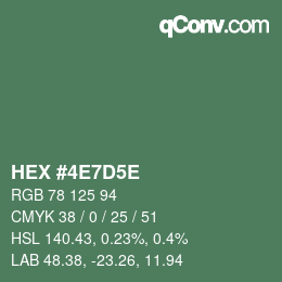 Color code: HEX #4E7D5E | qconv.com