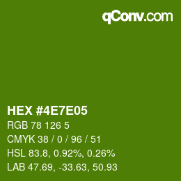 Color code: HEX #4E7E05 | qconv.com