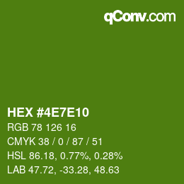 Color code: HEX #4E7E10 | qconv.com