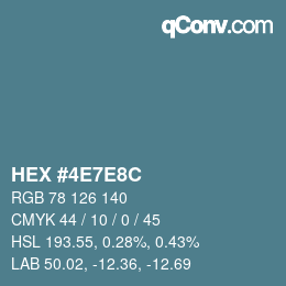 Color code: HEX #4E7E8C | qconv.com