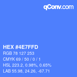 カラーコード: HEX #4E7FFD | qconv.com