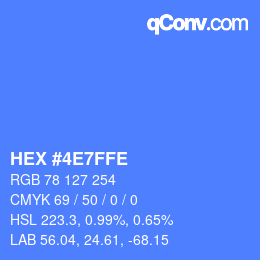 Color code: HEX #4E7FFE | qconv.com