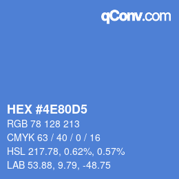 カラーコード: HEX #4E80D5 | qconv.com