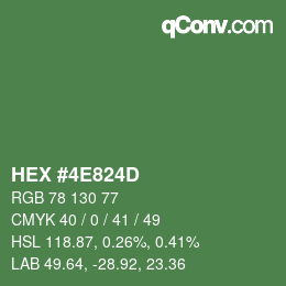 Farbcode: HEX #4E824D | qconv.com