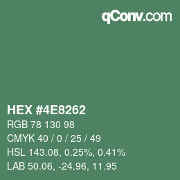 颜色代码: HEX #4E8262 | qconv.com
