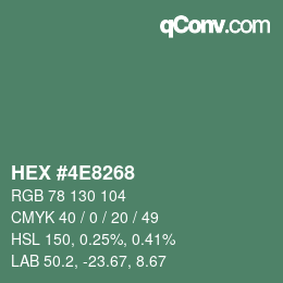 Farbcode: HEX #4E8268 | qconv.com