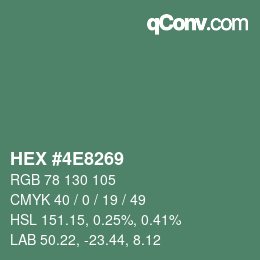 Farbcode: HEX #4E8269 | qconv.com