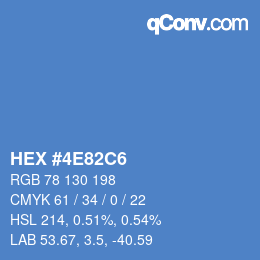 カラーコード: HEX #4E82C6 | qconv.com