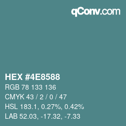 Color code: HEX #4E8588 | qconv.com