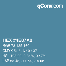 Código de color: HEX #4E87A0 | qconv.com