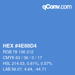 Farbcode: HEX #4E88D4 | qconv.com
