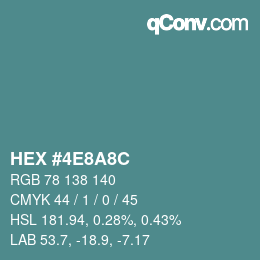 Color code: HEX #4E8A8C | qconv.com