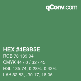 Color code: HEX #4E8B5E | qconv.com