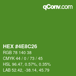 Farbcode: HEX #4E8C26 | qconv.com