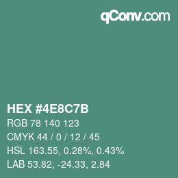 Color code: HEX #4E8C7B | qconv.com