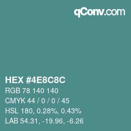 Color code: HEX #4E8C8C | qconv.com