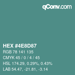 Código de color: HEX #4E8D87 | qconv.com