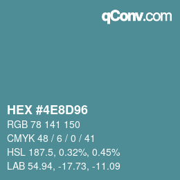 Color code: HEX #4E8D96 | qconv.com