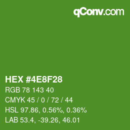 Color code: HEX #4E8F28 | qconv.com