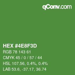 颜色代码: HEX #4E8F3D | qconv.com