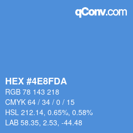 颜色代码: HEX #4E8FDA | qconv.com