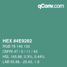 カラーコード: HEX #4E9282 | qconv.com