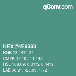 Color code: HEX #4E9383 | qconv.com