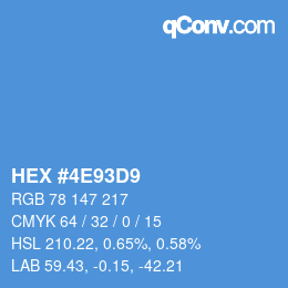 カラーコード: HEX #4E93D9 | qconv.com