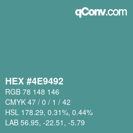 Color code: HEX #4E9492 | qconv.com
