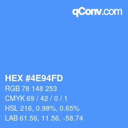 Color code: HEX #4E94FD | qconv.com