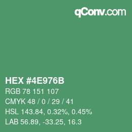 カラーコード: HEX #4E976B | qconv.com