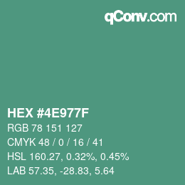Color code: HEX #4E977F | qconv.com