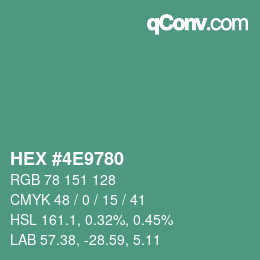 颜色代码: HEX #4E9780 | qconv.com
