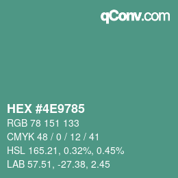 Farbcode: HEX #4E9785 | qconv.com
