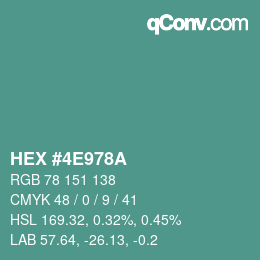 Color code: HEX #4E978A | qconv.com