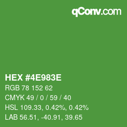 Color code: HEX #4E983E | qconv.com