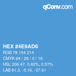 カラーコード: HEX #4E9AD6 | qconv.com