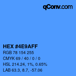 Color code: HEX #4E9AFF | qconv.com
