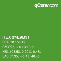 Color code: HEX #4E9B31 | qconv.com